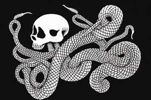 skeleton snake tattoo idea