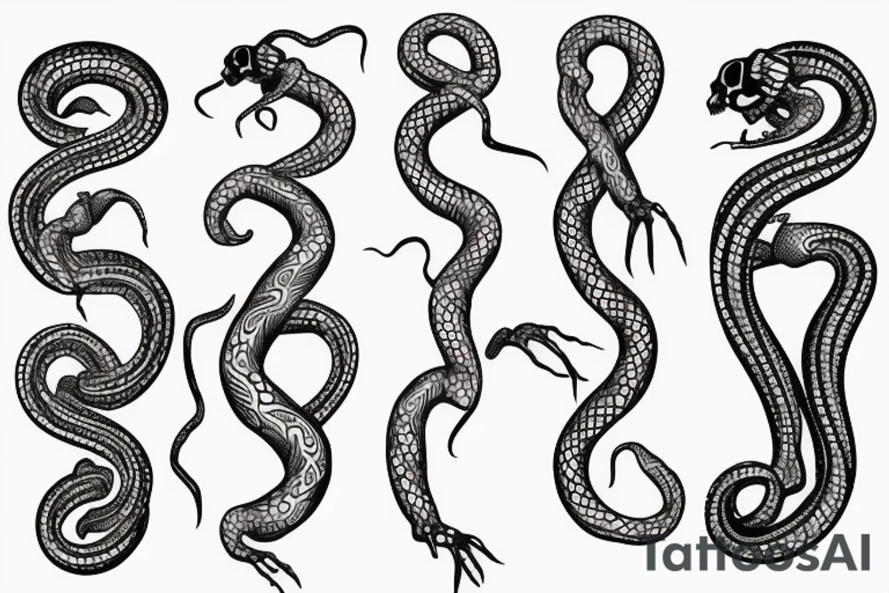 skeleton snake tattoo idea