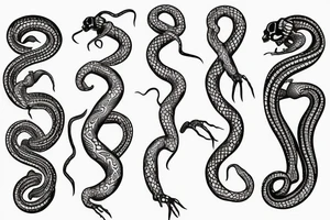 skeleton snake tattoo idea
