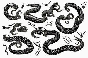 skeleton snake tattoo idea