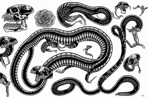 skeleton snake bones tattoo idea