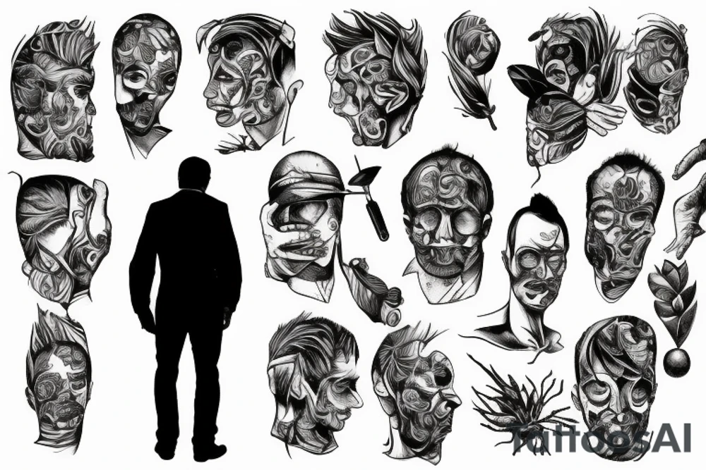 Man in field looking at starts tattoo idea