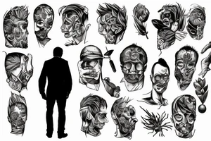 Man in field looking at starts tattoo idea