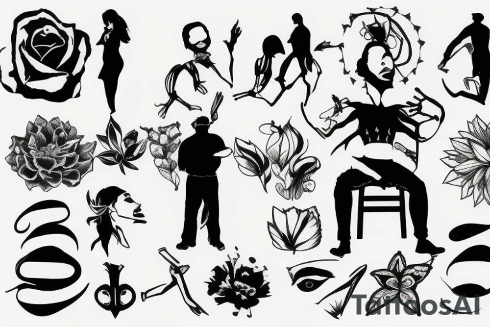 Man in field looking at starts tattoo idea