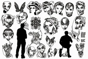 Man in field looking at starts tattoo idea