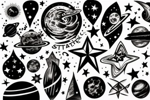 Stars and planets tattoo idea