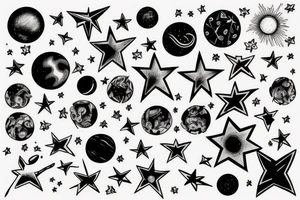 Stars and planets tattoo idea