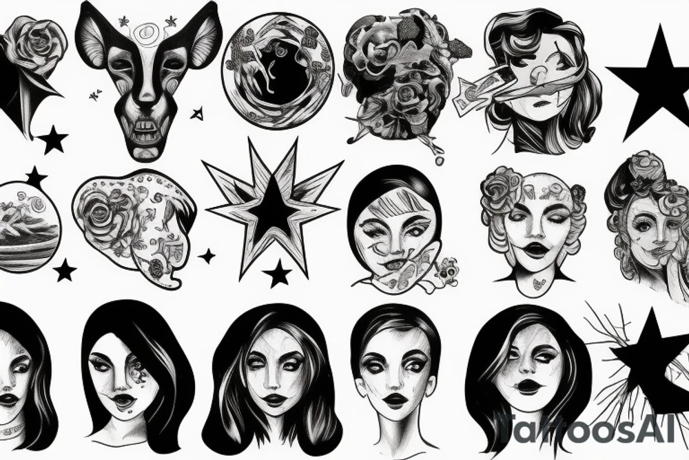 Stars and planets tattoo idea