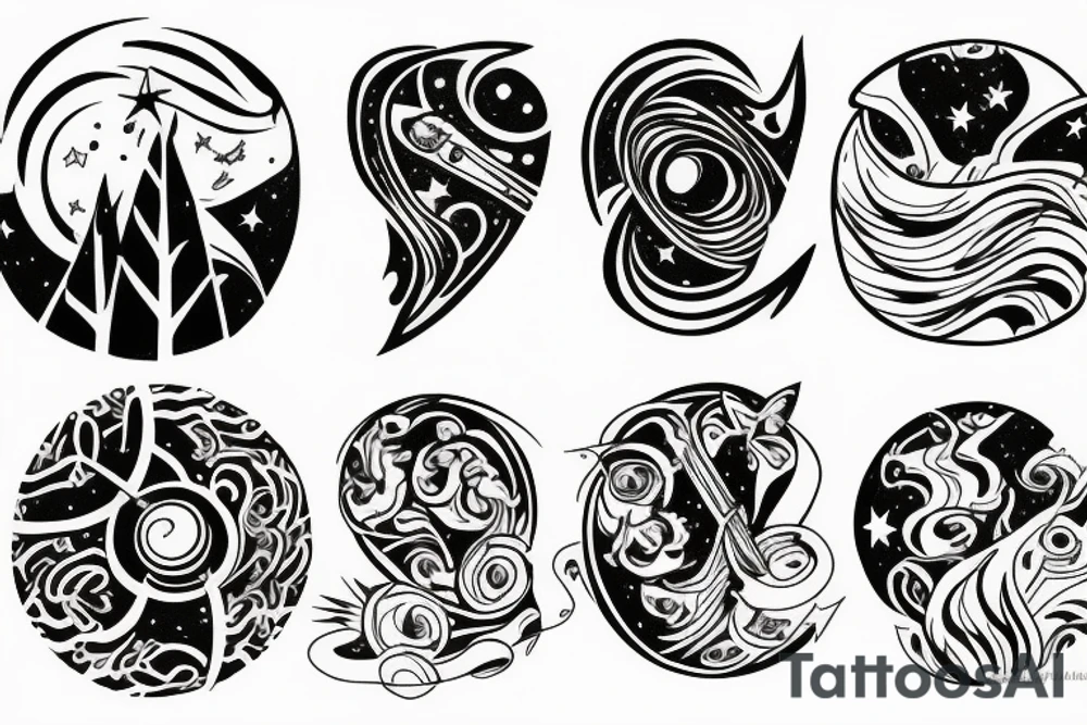 Stars and planets tattoo idea
