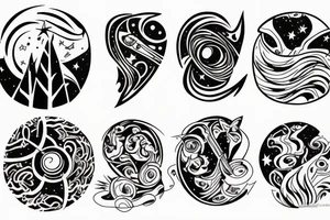 Stars and planets tattoo idea