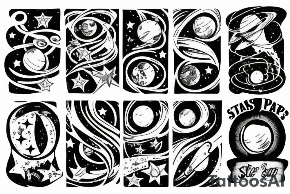 Stars and planets tattoo idea