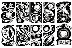 Stars and planets tattoo idea