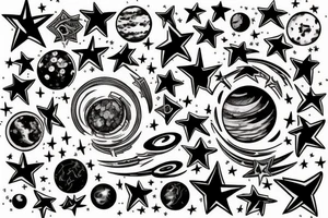 Stars and planets tattoo idea