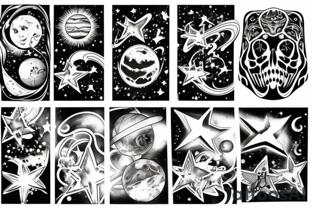 Stars and planets tattoo idea