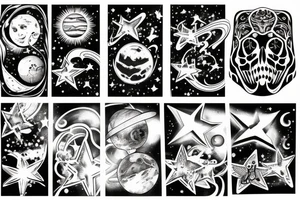 Stars and planets tattoo idea