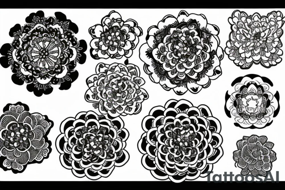 carnation Flower, japanese cloud, mandala, tattoo idea carnation Flower, japanese cloud, mandala, tattoo idea