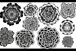 carnation Flower, japanese cloud, mandala, tattoo idea