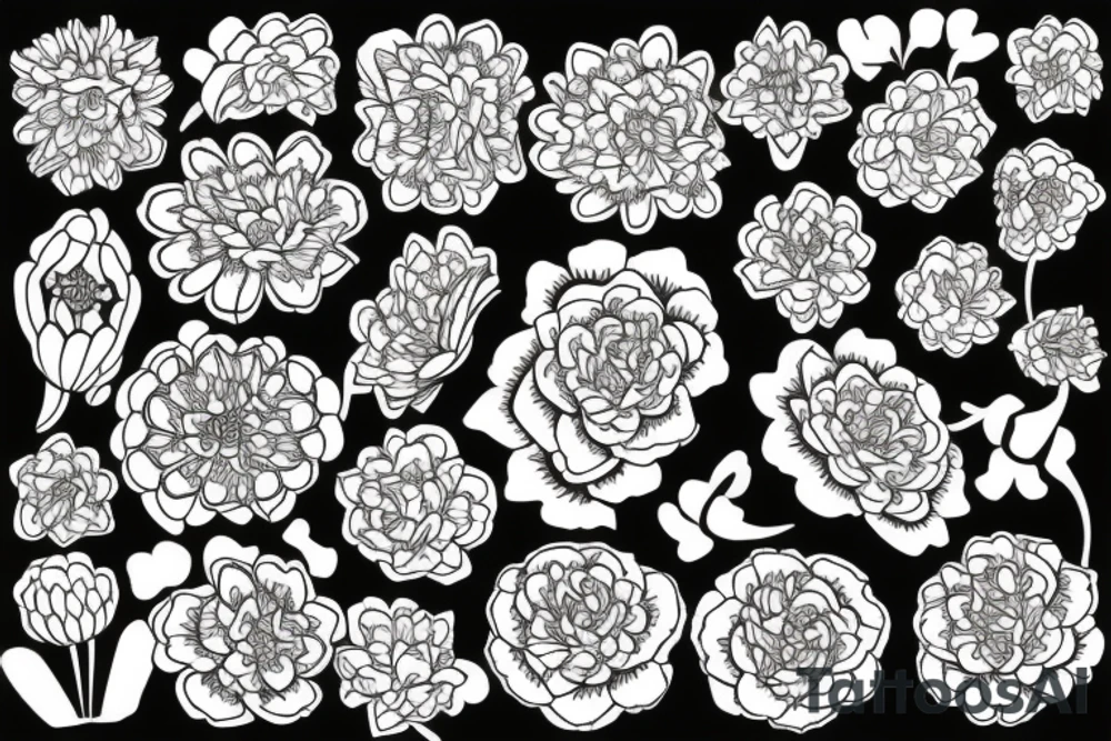 mandala + carnation flower tattoo idea