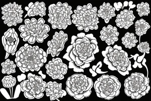 mandala + carnation flower tattoo idea
