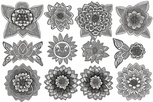 mandala + carnation flower tattoo idea