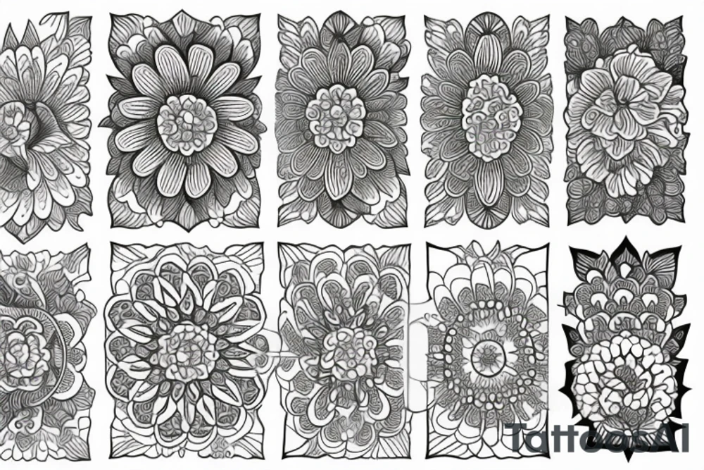 mandala / carnation flower tattoo idea