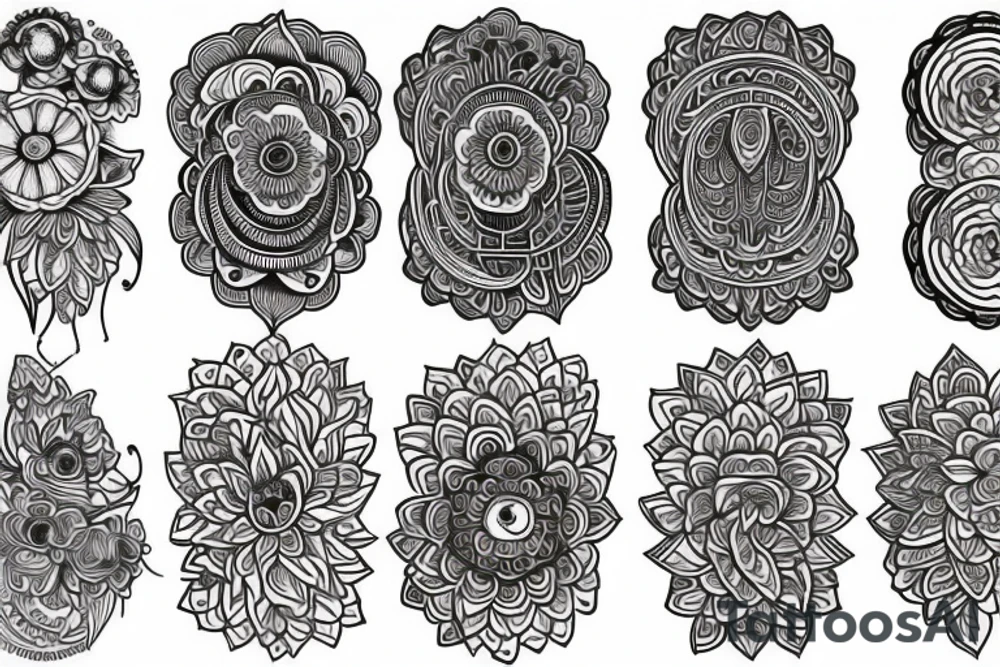 mandala / carnation flower tattoo idea