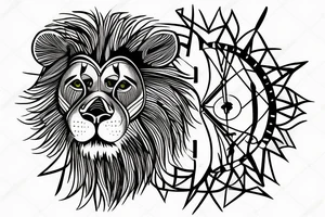 lion with a broken clock tattoo idea