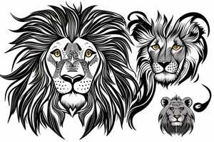 lion and lion cub tattoo idea