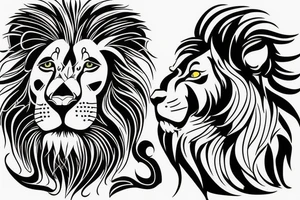 lion and lion cub tattoo idea