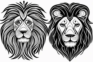 lion and lion cub tattoo idea
