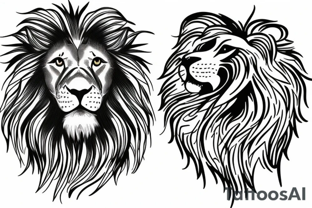 lion and lion cub tattoo idea