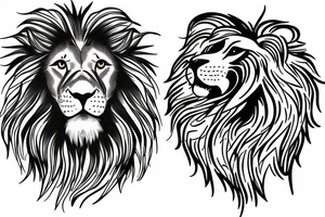 lion and lion cub tattoo idea