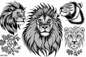 lion and lion cub tattoo idea
