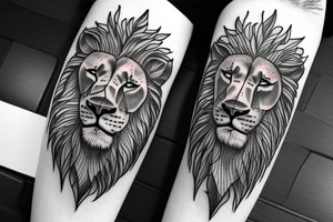 lion and lion cub tattoo idea