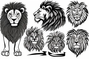 lion and lion cub tattoo idea