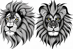 lion and lion cub tattoo idea