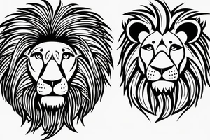 lion and lion cub tattoo idea