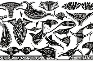 Manta-Ray filled in with traditional Cook-island Maori patterns tattoo idea