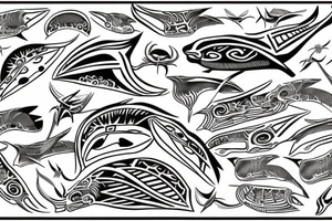 Manta-Ray filled in with traditional Cook-island & Maori patterns tattoo idea