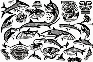 Shark filled in with traditional Cook-island & Maori patterns tattoo idea