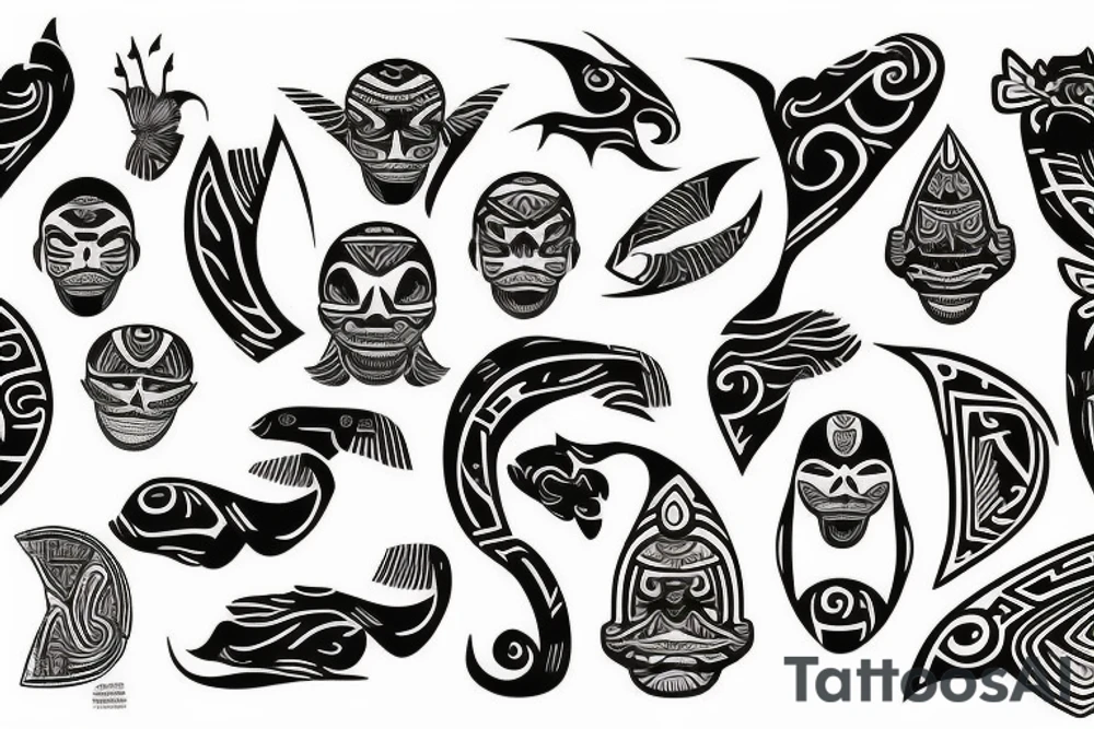 cook-island maori traditional patterens tattoo idea