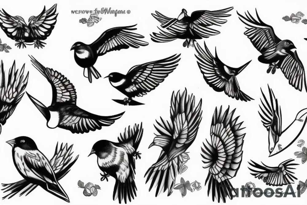 Bird Landing tattoo idea