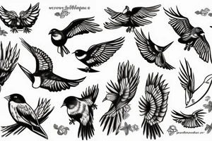 Bird Landing tattoo idea