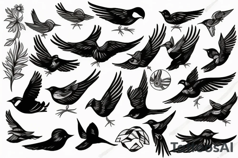 Bird Landing tattoo idea
