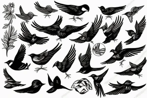 Bird Landing tattoo idea