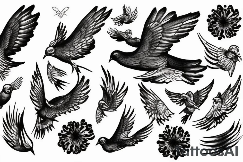 Dove flying off tattoo idea
