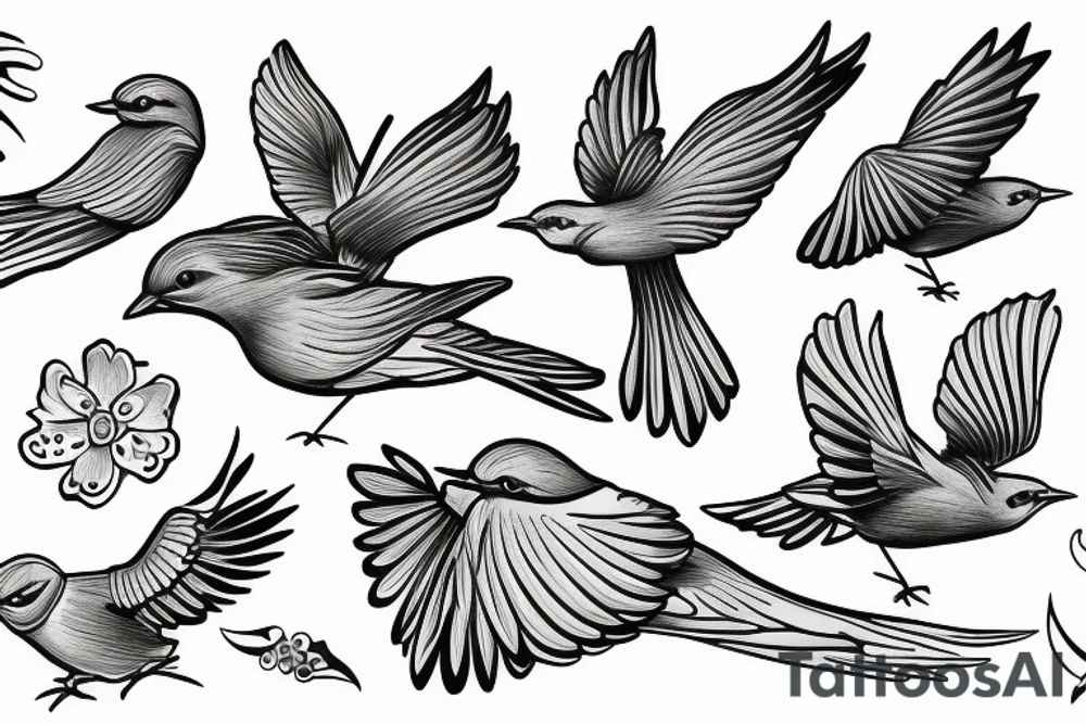 A Bluebird flying tattoo idea