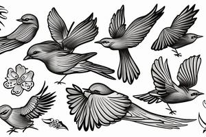A Bluebird flying tattoo idea