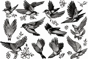 A Bluebird flying tattoo idea