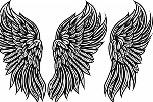 symmetrical angel wings tattoo idea